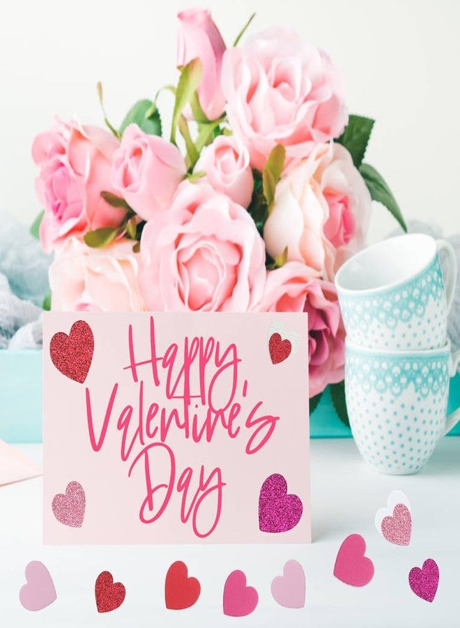 HSONAIGEE 400 Pieces Valentine Foam Heart Stickers Self Adhesive Glitter Heart Shaped Stickers for Adults DIY Crafts Valentine Decoration Supplies - Image 5